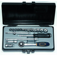 Набор 1/4" 6-ти гр.головок SF 4-14 mm и инструмента 19 пр.  Force 2203