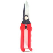 Секатор с прямыми лезвиями,накидным мет.фиксат.ленточной пружиной, ручками из РР,L=197 мм.  ...UNITRAUM UN-C8069