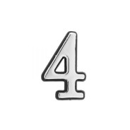 Цифра дверная АЛЛЮР пластик "4" хром  УЗК 5095
