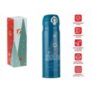 Термос, 500 мл, нержавеющая сталь, MERRY CHRISTMAS, темно-бирюзовый  ...Spin&Clean 27-225469
