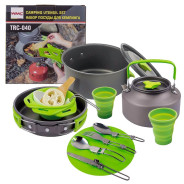 Посуда алюминиевая холодно-штампованная для кемпинга, набор (кастрюля, сковорода, чайник, миска сили...WMC TOOLS WMC-TRC-040