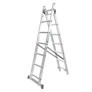 Лестница комб. двухсекционная (2х7 ступенек, до 150кг, вес 6.2кг)  ...FORCEKRAFT BL-E207