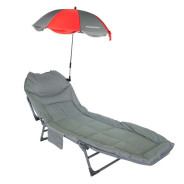 Шезлонг +зонтик  FORCEKRAFT FK-FG-HY-8008BL-Z GRAY