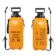 Опрыскиватель помповый 8 л., с ремнем для переноски,триггером и шлангом L=1.2 м  ...UNITRAUM UN-80Q