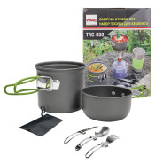 Посуда алюминиевая холодно-штампованная для кемпинга, набор (кастрюля, миска, ложка, вилка, нож)  ...WMC TOOLS WMC-TRC-039