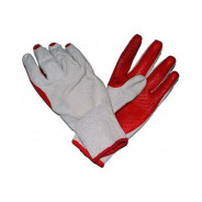 Перчатки х/б, латексное покрытие (усиленные), 10 р-р (мин. риски) ("кирпич") ...РФ 