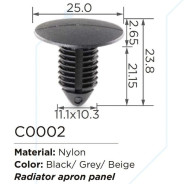 Клипса для крепления внутренней обшивки а/м GM пластиковая (100шт/уп.)  ...Forsage клипса C0002Natural( GM )