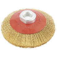 Щетка для УШМ, 115 мм, М14, "тарелка", латунированная витая проволока  ...Matrix 74612