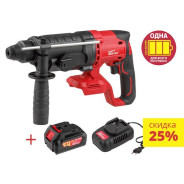 Аккумуляторный перфоратор CRH 1824, 18.0 В, без АКБ, 2.4 Дж + АКЦИЯ (зарядное и АКБ в комплекте)  ...WORTEX CRH18243003A1