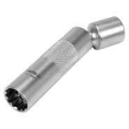 Головка свечная 3/8" 12-гранная 14mm L98mm шарнирная с магнитом CrV   ...YATO YT-38516