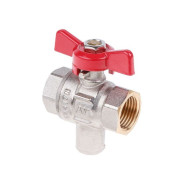 Кран шаровый 1/2" под манометр, ручка-флажок PN40  AV Engineering AVE097001