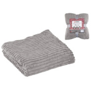 Покрывало флисовое 200x220 см., серое, серия Sleep mood  PERFECTO LINEA 60-200227