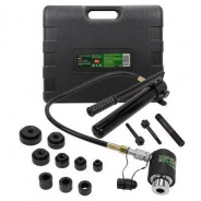 Пробойник гидравлический с насосом 11т (?22, 27.5, 34, 43, 49, 60мм, сталь нерж.-1.6мм, медь/алюм.-3...Rock FORCE RF-71002D