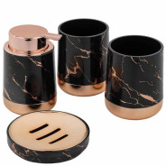 Набор для ванной комнаты 4пр. (мыльница, дозатор для мыла, подставка для зубных щеток, подставка для...La and Te beaute LT-BSP-14BK