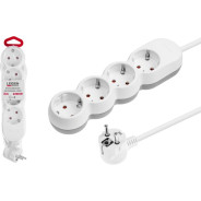 Удлинитель 3м (4 роз., 2,2кВт, с/з, ПВС 3х0,75)  LEIDEN ELECTRIC 805026