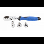 Ключ трещоточный для головок 1/4", 3/8", 1/2" 72T шарнирный CrV  ...HOEGERT HT1R395