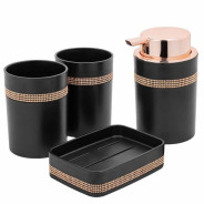 Набор для ванной комнаты 4пр. (мыльница, дозатор для мыла, подставка для зубных щеток, подставка для...La and Te beaute LT-BSP-4BK