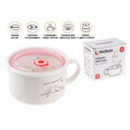 Кружка для супа с крышкой с паровыпуском, 850 мл, керамическая, BIRDS  ...PERFECTO LINEA 17-851175