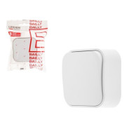 Выключатель 1 клав. (открытый, 10А) белый, Bailly,  LEIDEN ELECTRIC 806001