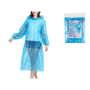 Дождевик-пончо c рукавами, голубой  PERFECTO LINEA 28-145003