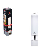 Электромельница для перца/соли, на батарейках, 5х23 см, белая (батарейки: 4хАА)  ...QWERTY 71001
