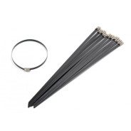 Хомут-стяжка железный 4.6ммx200мм BLACK (10шт) KING 