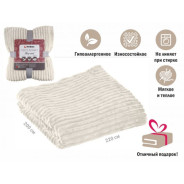 Покрывало флисовое 200x220 см., белое, серия Sleep mood  PERFECTO LINEA 60-200225