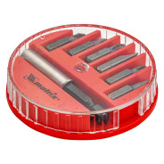 Набор бит, магнитный адаптер для бит, сталь 45Х, 7 предм., в пласт. закрытом боксе  ...Matrix 11392