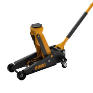 Домкрат гидравлический подкатной 3т, с фиксатором, быстрый подъем, 135-480 мм, проф.  ...DENZEL 51138