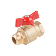 Кран шаровый 1/2" наружная-внутренняя резьба бабочка PN1.6 МПа, 11Б27п5  ...Цветлит ЦРБ0033