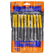 Набор надфилей разнопрофильных 160мм, 10пр.  MEGATOOLS MT-6164