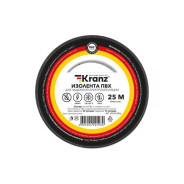 Изолента ПВХ 0.13х19 mm, 25 м, черная (5 шт./уп.)  KRANZ KR-09-2206