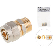 Ниппель 16(2.0)х1/2 нар. для трубы PEX  (Муфта с наружной резьбой)  ...AV Engineering AVE309004