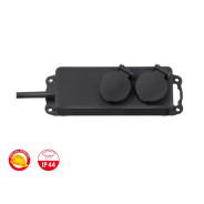 Удлинитель с колодкой 2м, 2 розетки, 3.5кВт, 3х1.5mm2, IP44, с заземляющим контактом  ...BRENNENSTUHL 1159930