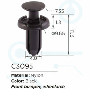 Клипса для крепления внутренней обшивки а/м Тойота пластиковая (100шт/уп.)  клипса ...Forsage C3095(Toyota)
