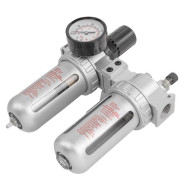 Блок подготовки воздуха для пневмосистемы 1/4"(фильтр-регулятор + лубрикатор, диапазон регулиро...Rock FORCE RF-AFRL802