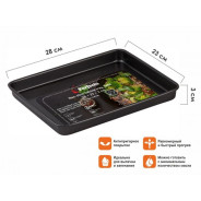 Форма для выпечки прямоугольная 28х23х3 см антипригарное покрытие CHEF  ...PERFECTO LINEA 16-282330