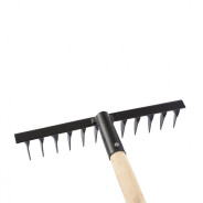 Грабли стальные, 300х1300 мм, 12 витых зубьев, деревянный черенок  ...Сибртех 61744