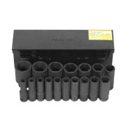 Набор головок ударных 1/2", 6гр, 17 пр. (10-36мм) в металлическом кейсе  ...Partner PA-417782MPB