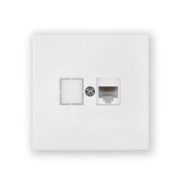 Розетка 1-ая телефонная (скрытая) белая, Carre  BYLECTRICA ТР4-6601