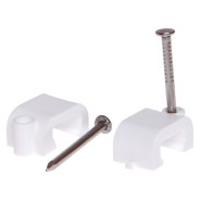 Скоба для крепления прямоугольного кабеля 12 mm белая, с гвоздем (30 шт)  ...STARFIX SMZ2-85228-30