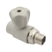 Кран шар. ПП для радиатора 20х1/2", сер.  FV Plast AA289020012