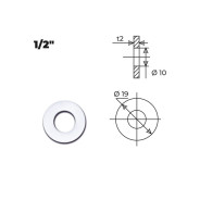 Прокладка прозрачная уплотнительная 1/2" (100 шт.),  AV Engineering AVECA-0018