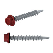 Саморез кровельный 5.5х19 мм цинк, шайба с прокл., PT3, RAL 3003 (100 шт в пласт. конт.) (по металлу...STARFIX SMP2-86294-100