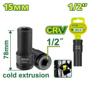 Торцевая головка удлиненная ударная 1/2 " 15 мм  DYLLU DTMS3215