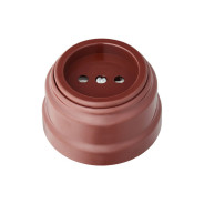 Розетка 1-ая (открытая, б/з) коричневая, Ретро  BYLECTRICA РА16-0201кор