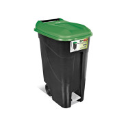 Контейнер для мусора пластикиковый 80л с педалью, зеленая крышка  ...TAYG 433030
