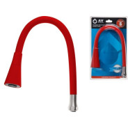 Излив гибкий с двухрежимной лейкой красный для смесителя  ...AV Engineering AVZAP-2SRD