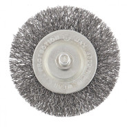 Щетка для дрели, 60 мм, плоская со шпилькой, витая проволока 0.3мм  ...Сибртех 744467