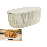 Хлебница ВЯЗАНИЕ с разделочной доской (белый)  IDEA М1187